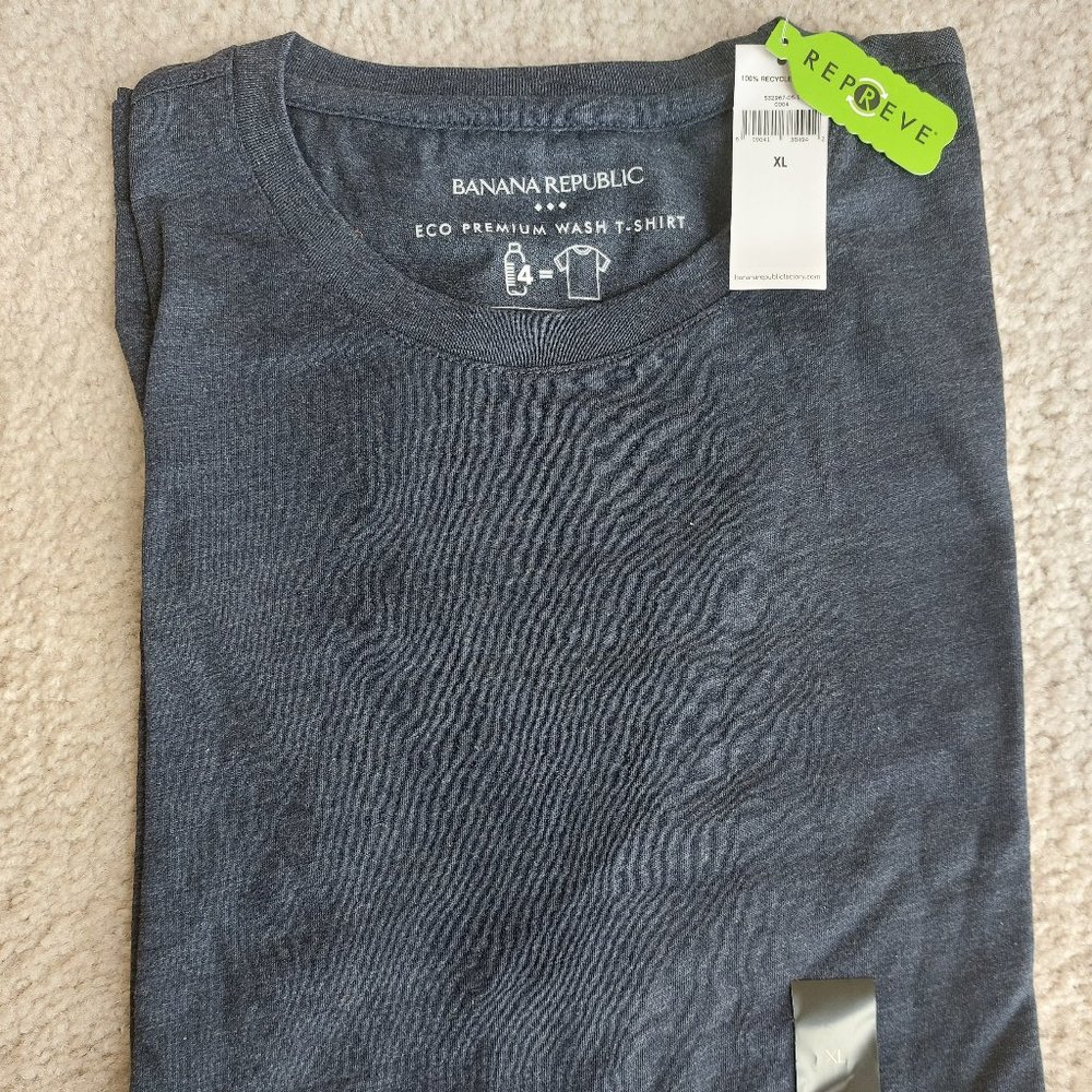 NEW Banana Republic Factory ECO Premium Wash T shirt Men's BLUE